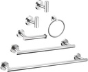 6 Pieces Brushed Nickel Bathroom Hardware Accessories Set Hand Towel Ring 16&23.6 Inch round Towel Bar Silver Toilet Paper Holder Towel Hooks 2 Pieces SUS 304 Stainless Steel,Heavy Duty,Wall Mounted