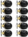 Sopoby Privacy Door Knob, 10 Pack Matte Black round Keyless Doorknobs Interior/Exterior Lockset, Privacy Locking Door Knobs for Bedroom/Bathroom, Black Modern Design Door Hardware