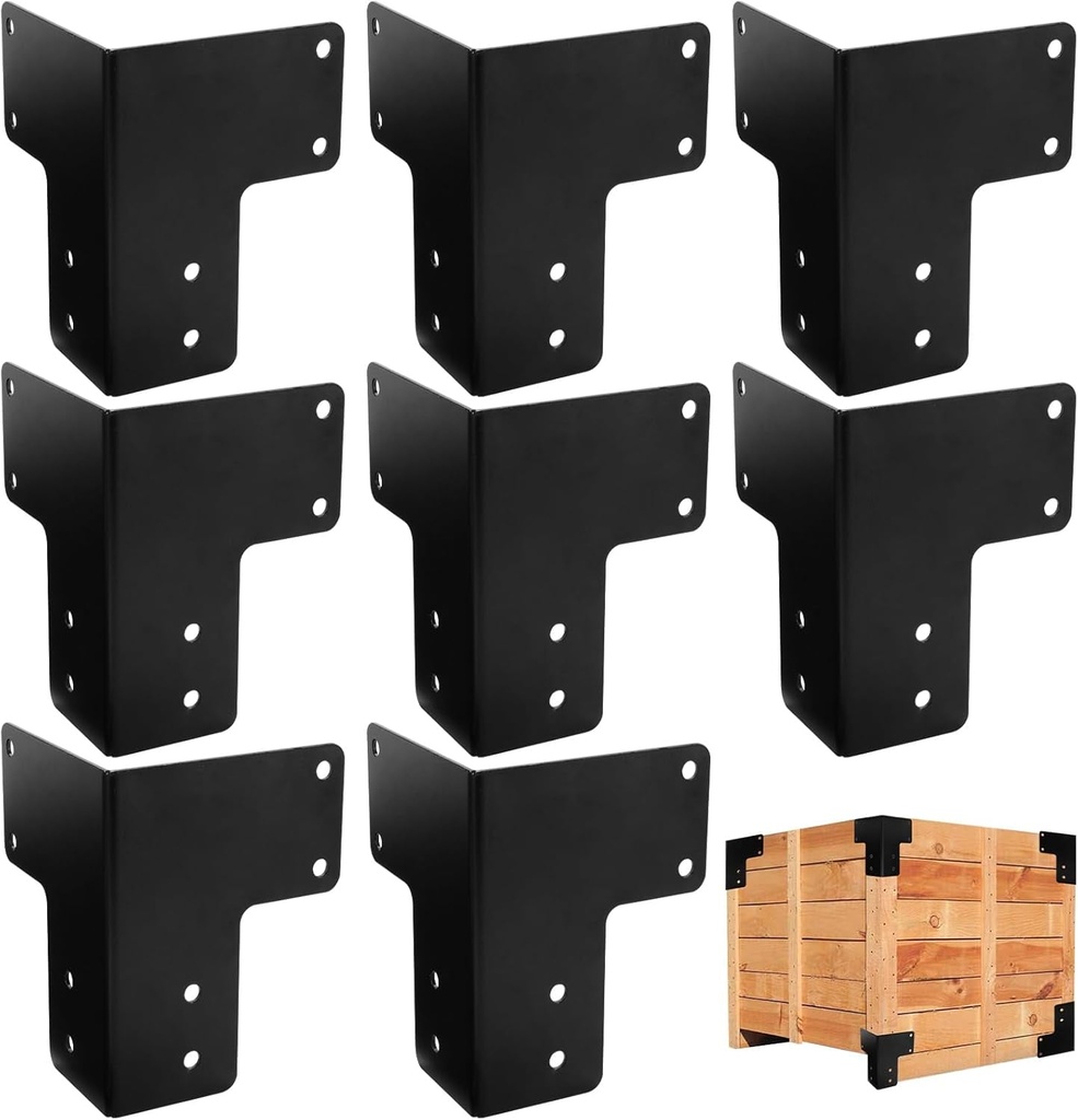 Pehciroe 8Pcs Workbench Brackets Kit with Screws, Heavy Duty Workbench Corner Bracket for DIY, Corner Brackets for Deck Edge Work Bench
