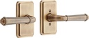 479132 Matteen Right Handed Solid Brass Passage Door Lever Set with 2-3/8" Backset - Antique Brass
