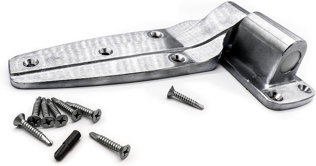Kason 1248 Brushed Chrome Non-Spring-Loaded Cam-Rise Hinge, Flush, 1 CT, with Hardware KIT