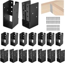 12Pcs Concealed Joist Hangers,2"X4" Outdoor Trim Concealed Flanges,Framing Bracket,Railing Brackets,Q235B Steel Powder-Coated Joist Hanger Fit for Beam,Swing, Handrail,Fence