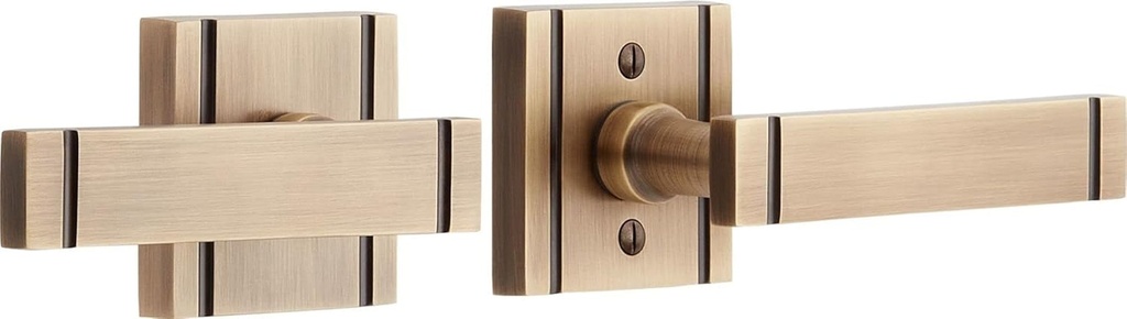 479204 Piran Right Handed Solid Brass Passage Door Lever Set with 2-3/8" Backset