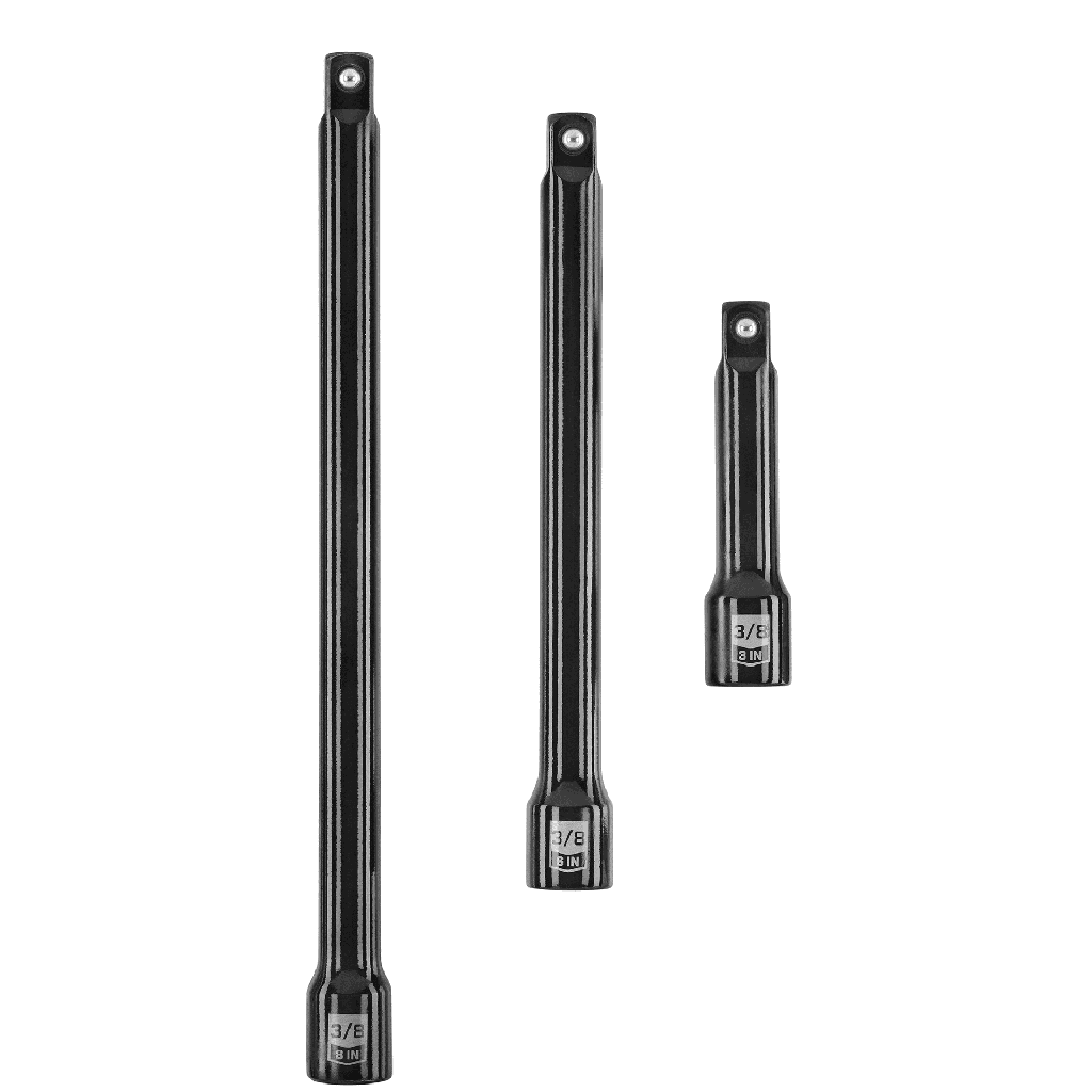 HART 3-Piece 3/8-Inch Drive Impact Extension Bar Set, Chrome Vanadium