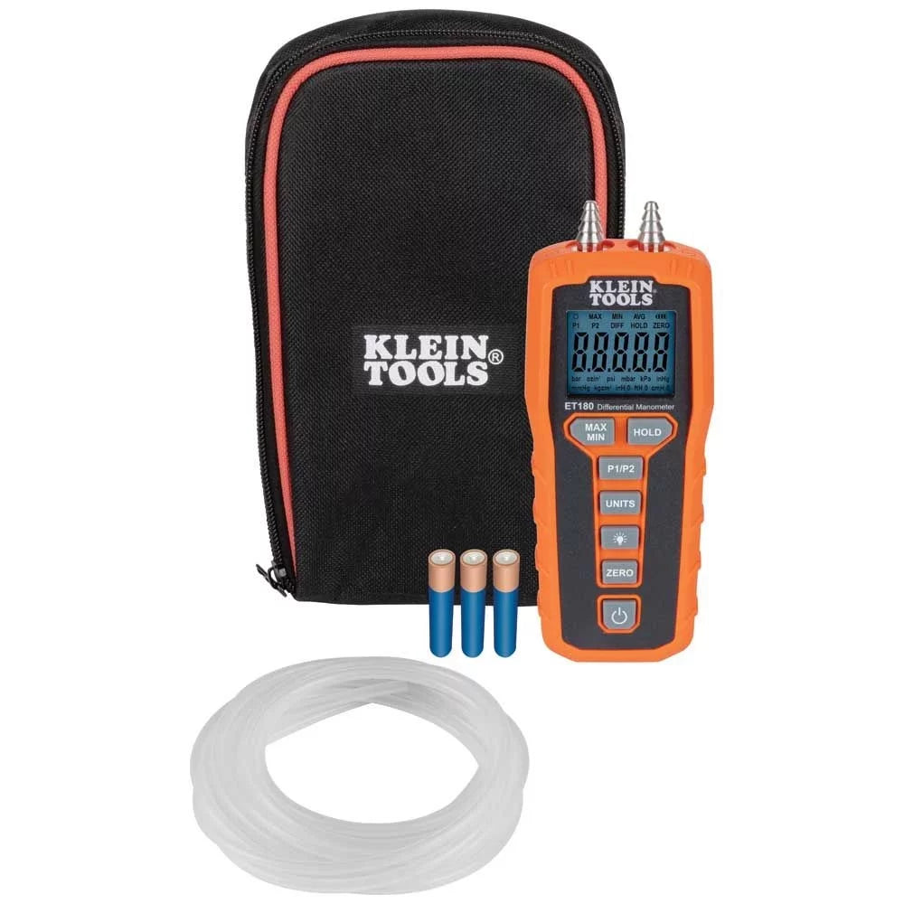 Klein Tools ET180 Air and Gas Pressure Digital Differential Manometer