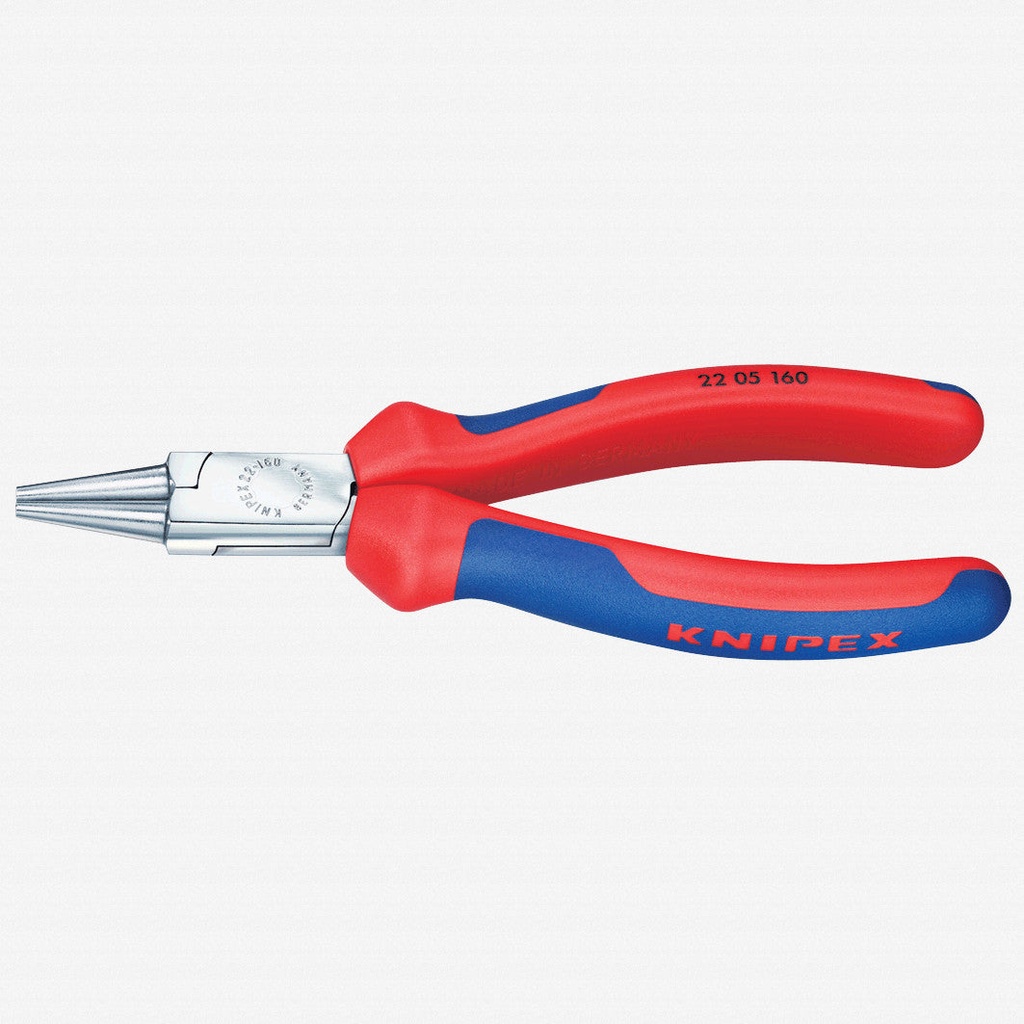 Knipex 6.3" round Nose Pliers - Chrome Multigrip