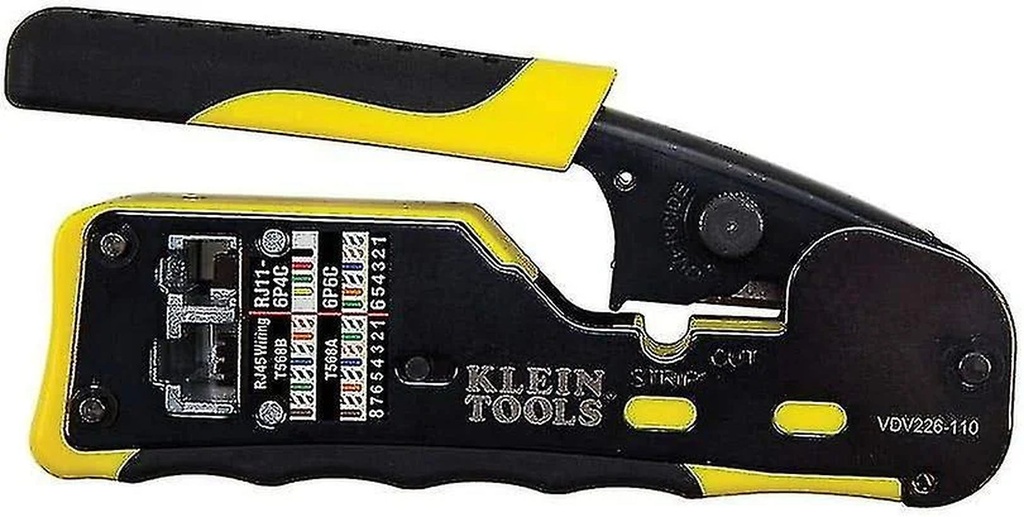 Tools A-Vdv226-110 Pass Thru Rj45 Racheting Compact Crimp Tool, Yellow/Black-M