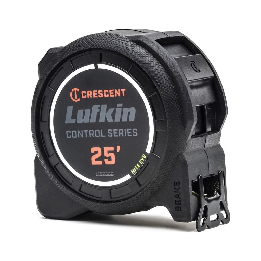 Lufkin L1025B Black Widow 25-Foot Tape Measure Low Glare Matte Finish Hi-Visibility Blade Markings
