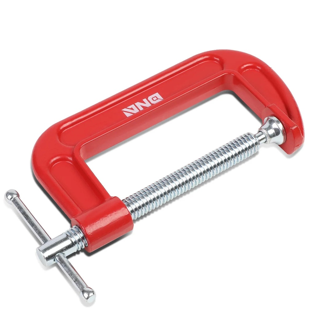 DNA Motoring TOOLS-00125 DNA MOTORING 4" Durable Heavy Duty Cast Iron / Steel Industrial C-Clamp Woodworking Repair Tool Kit