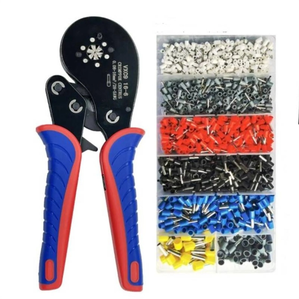 Daicamping Electrical Clamp Crimpertubular Tube Terminals Box Ferrule Crimping Tool Kit 16-6 0.08-16Mm2 28-5AWG Pliers