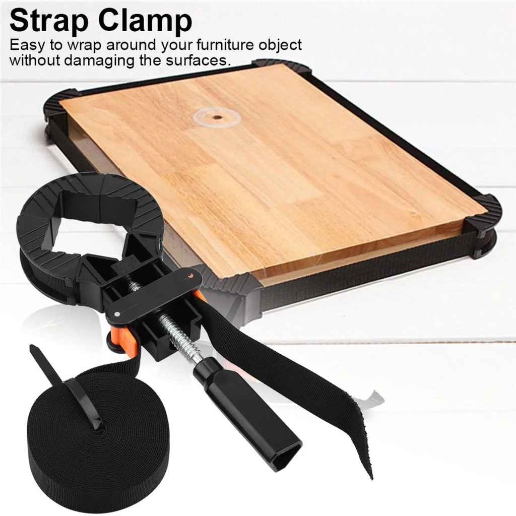 OTVIAP Strap Clamp,6M Adjustable Corner Clamp Band Strap 4 Jaws Picture Frame Holder Woodworking Tool, Corner Clamp Strap