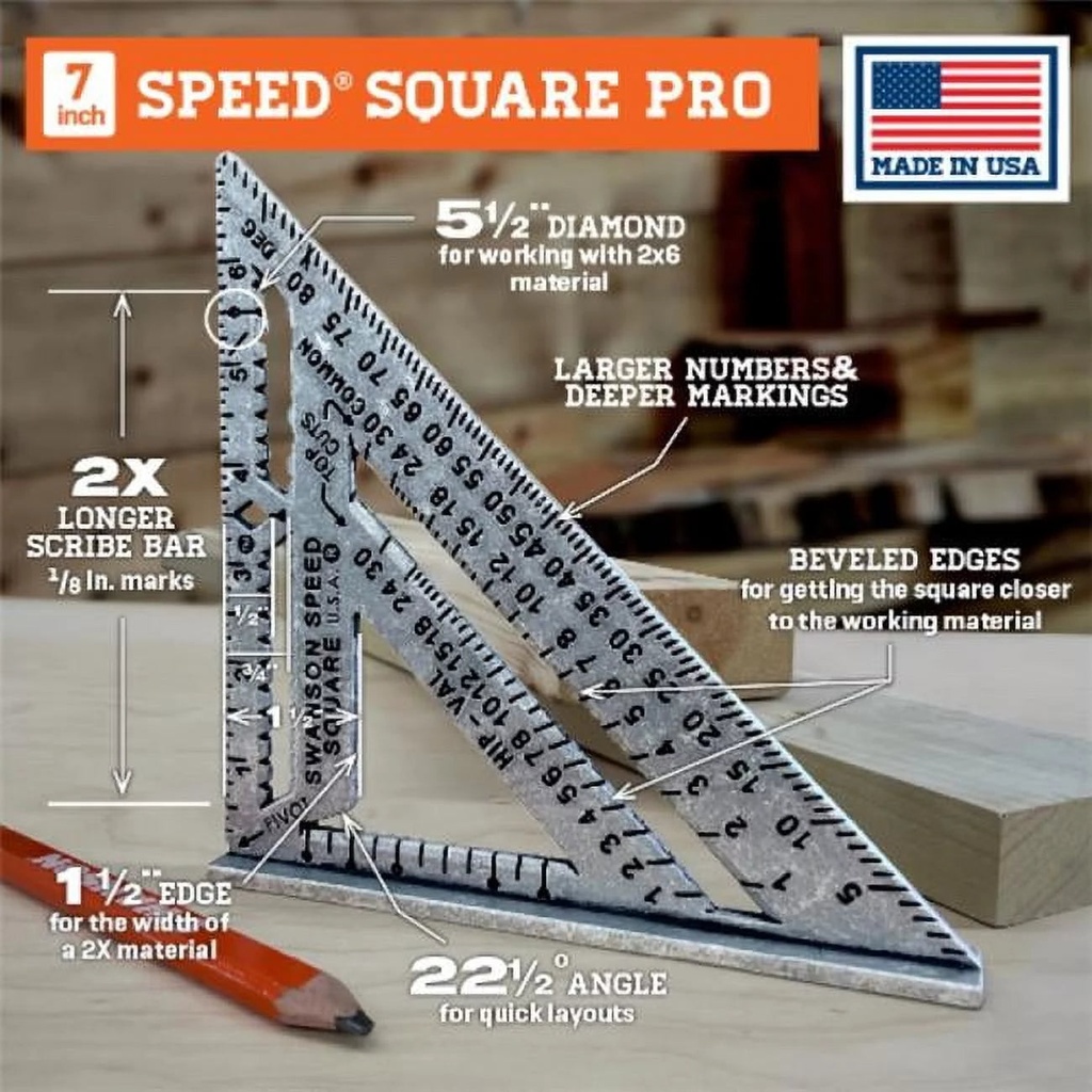 Swanson Tool S0100-A SPEED Speed Square Pro