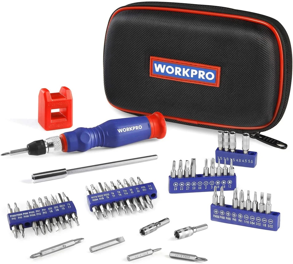 WORKPRO 69-Piece Precision Screwdriver Kit with Quick Load Screwdriver Bits Holder Handle