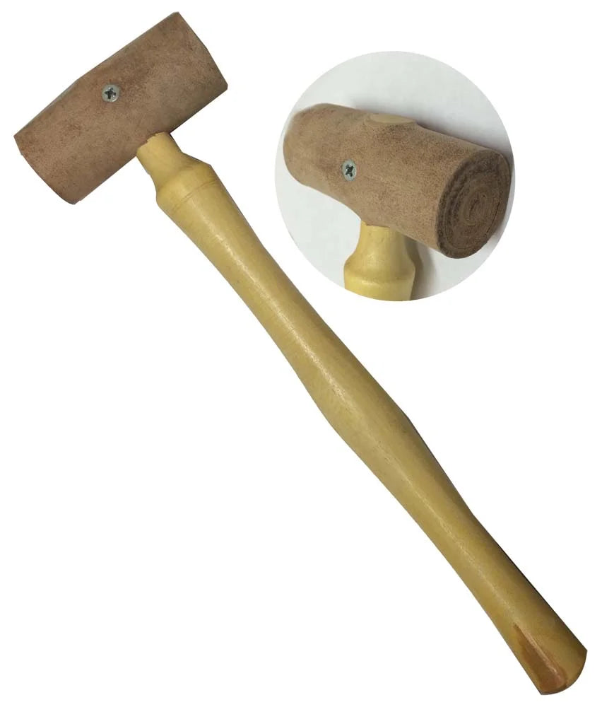 ARTESIA TOOL 10.5" (26.7 Cm) Lightweight Rawhide Mallet Hammer | Wooden Handle | 1.25" (3.2 Cm) Striking Surface | Perfect for Jewelers & Leather Work
