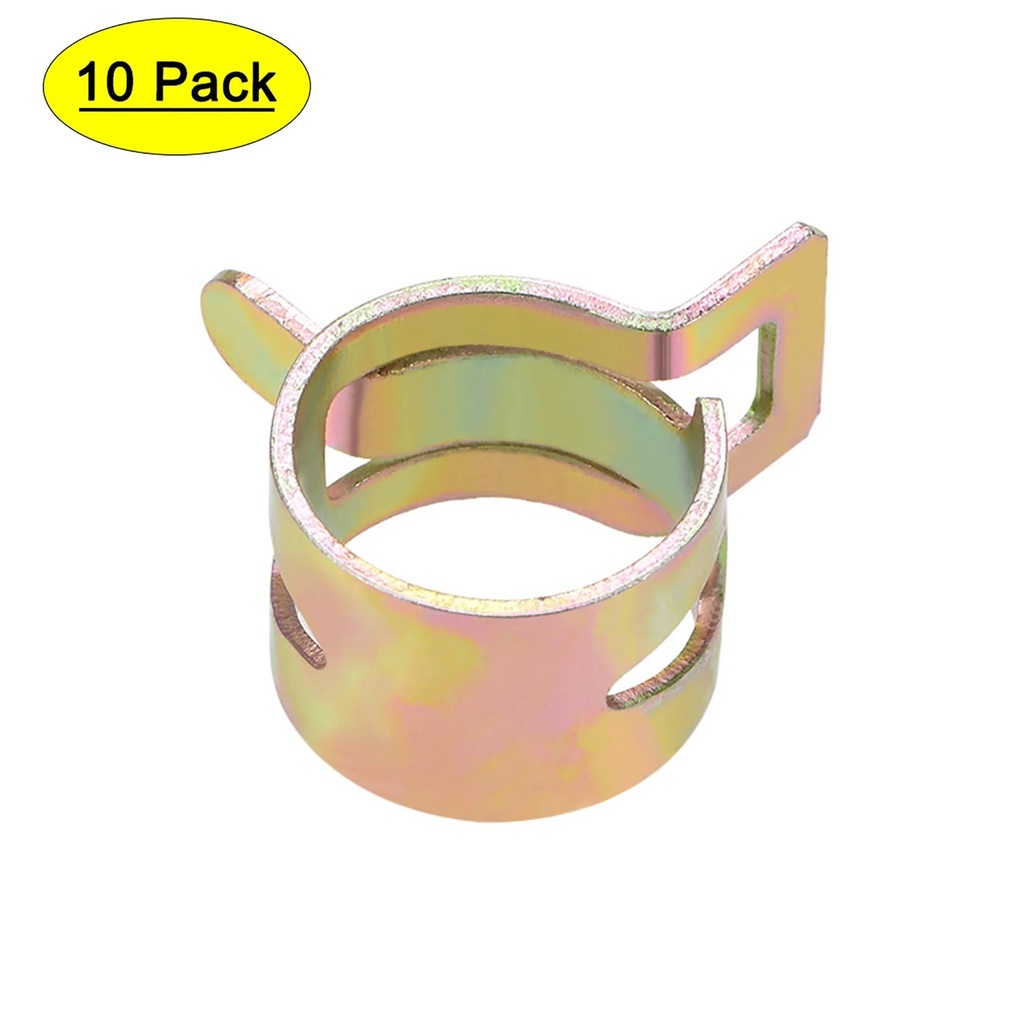 Uxcell 16Mm Color-Zinc Steel Band Spring Clamp for Fuel Line Silicone Hose 10 Pack