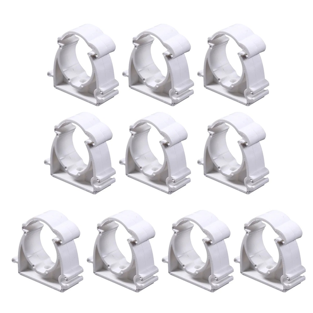 10Pcs Plastic Water Supply Pipe Clamp Clips with Lock Fit for 25Mm Outer Dia Pipe(25Mm)