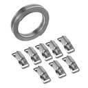RABBITH Large Adjustable Hose Clamp Set with Manual Cut-To-Fit 12 Feet Strap + 8 Fasteners All 304 Stainless Steel