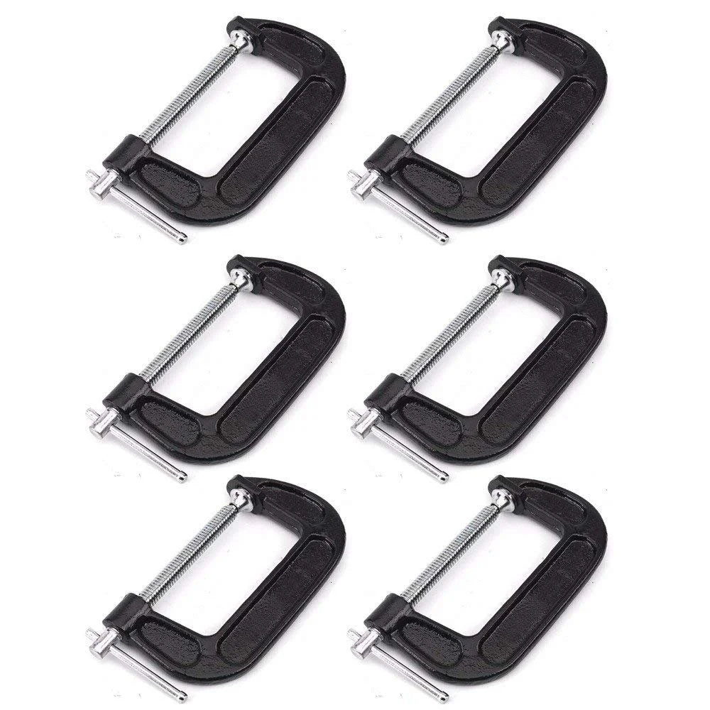 Wideskall 6" X 2.25" Inch Heavy Duty Malleable C Clamp Pack of 6