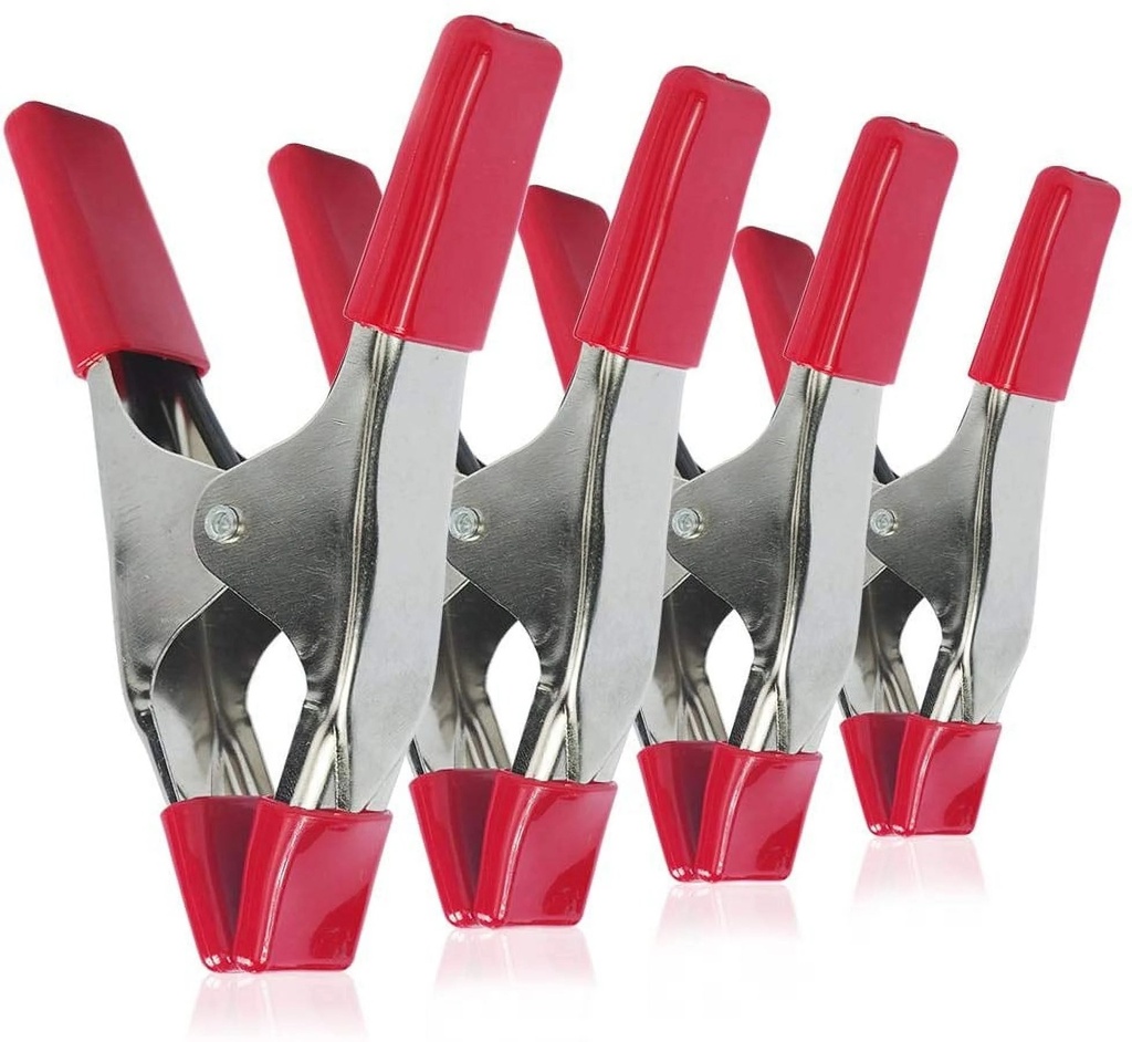 LS Photography 6" |4-Pack| Multipurpose Spring Clamp 3" Jaw Opening and PVC Coated Tips and Handles, Heavy Duty, WMT1112