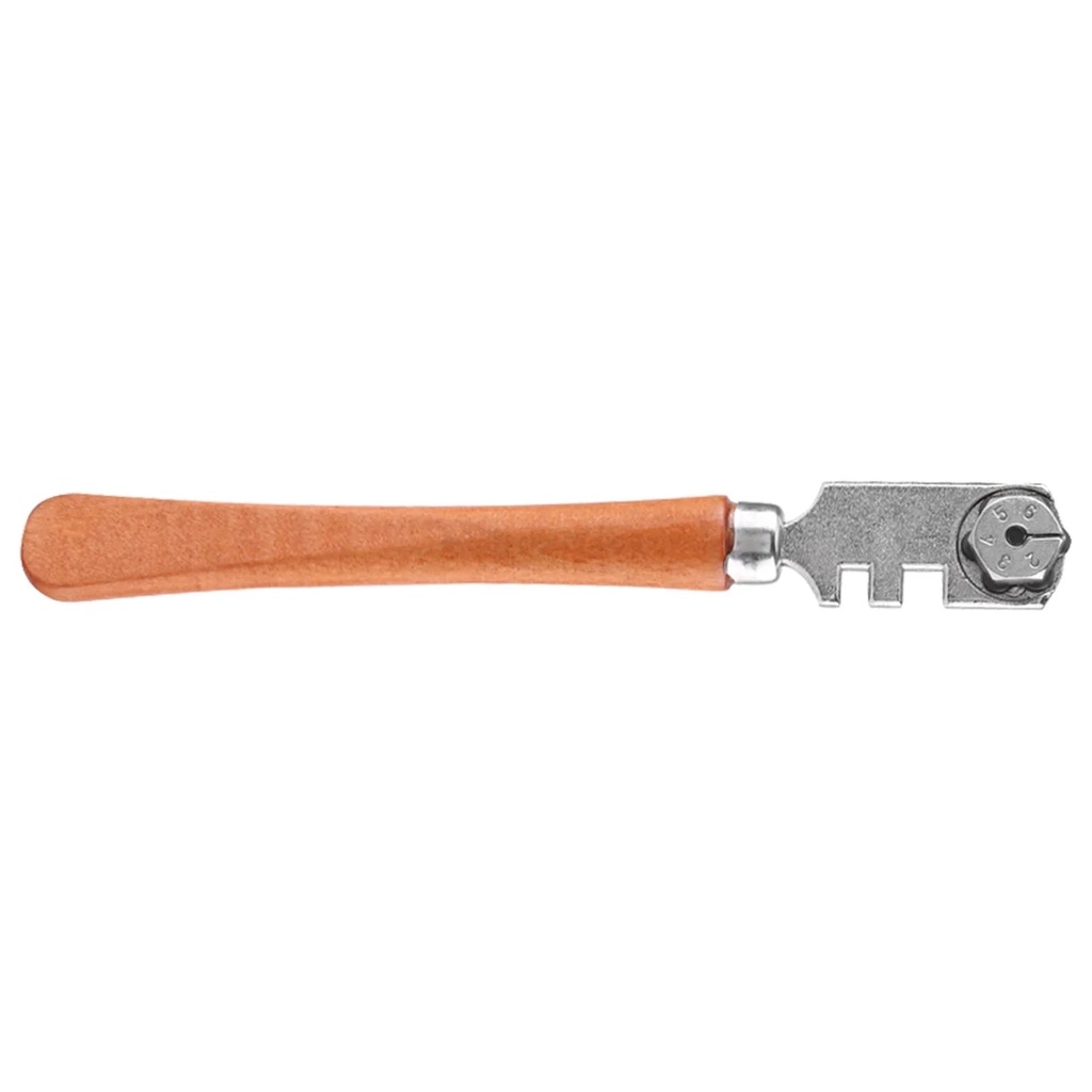 Multi-Function Craft Cutting Kit Tool with Wooden Handle, Wheel Glass Cutter, Carbide for the Cutting of Thick Glass Plate for Mirror Glass Ceramic Tile Cutting