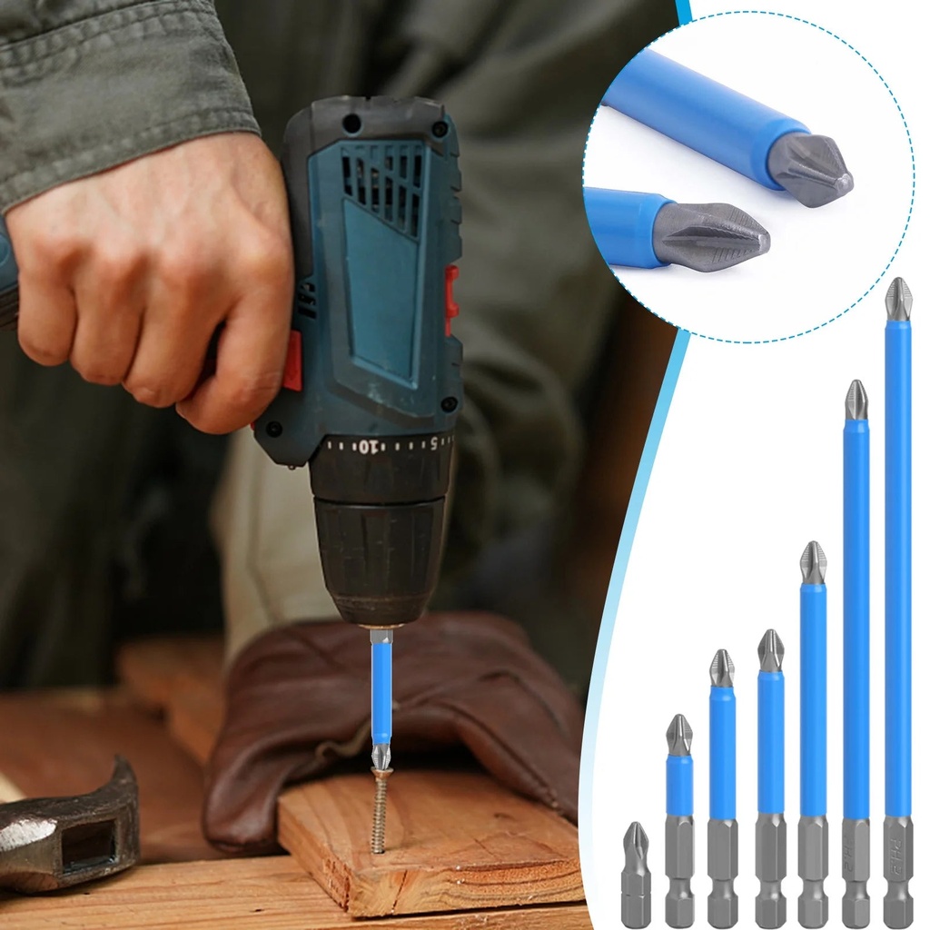 Taylongift Valentine'S Day Slip Screwdriver Set of 7 Steel Electric Screwdriver Tip Screwdriver Head Electric Drill Screwdriver Head St. Patrick'S Day