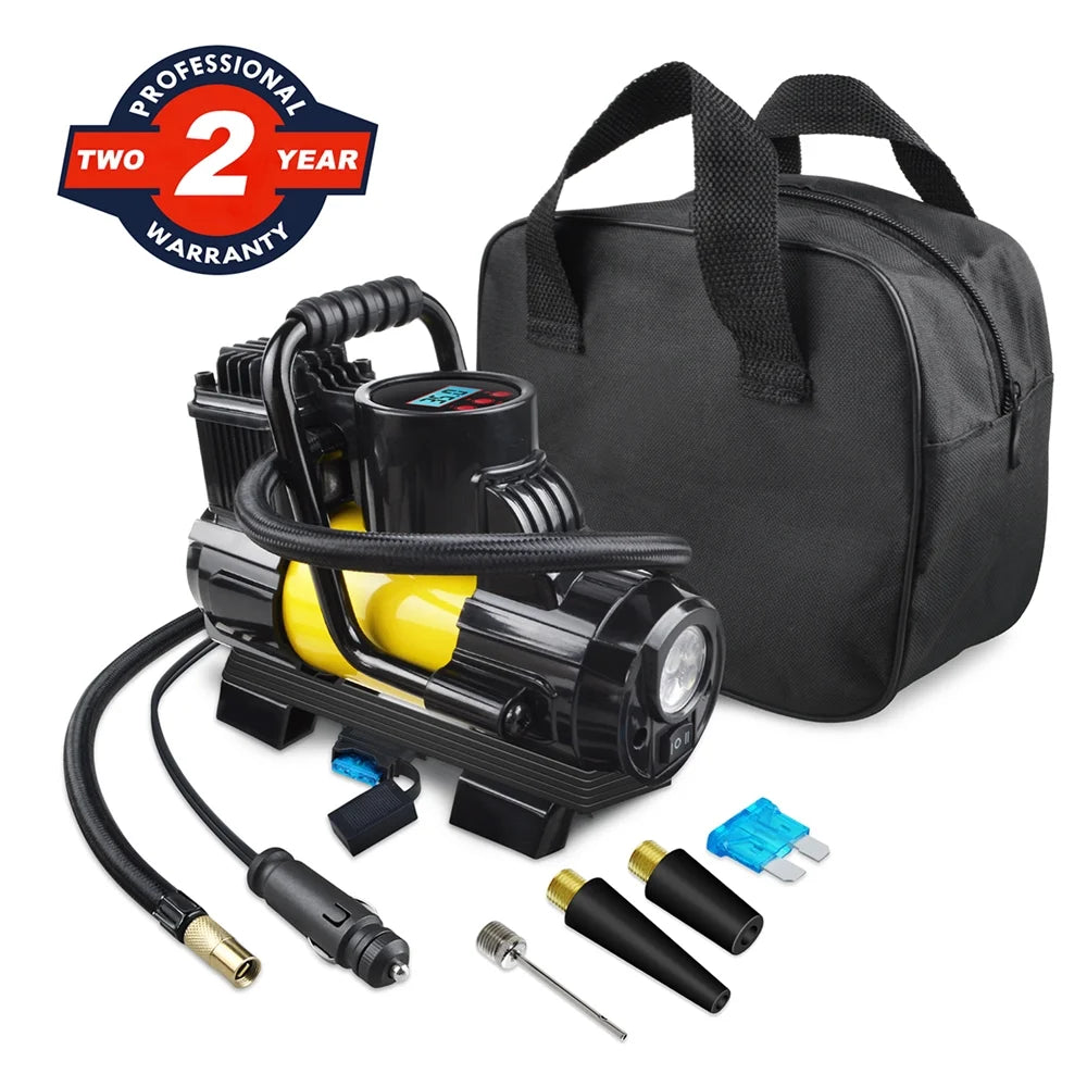 12V DC Portable 150PSI Air Compressor Car Tyre Tire Inflator Pump Auto Shut off LED Digital Display with Carrying Bag