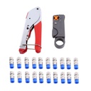 FAGINEY Coaxial Cable Wire Stripper RG6/RG59 Compression F Connector Wire Crimping Pliers Tool, F Connector Tool, Wire Stripping Pliers