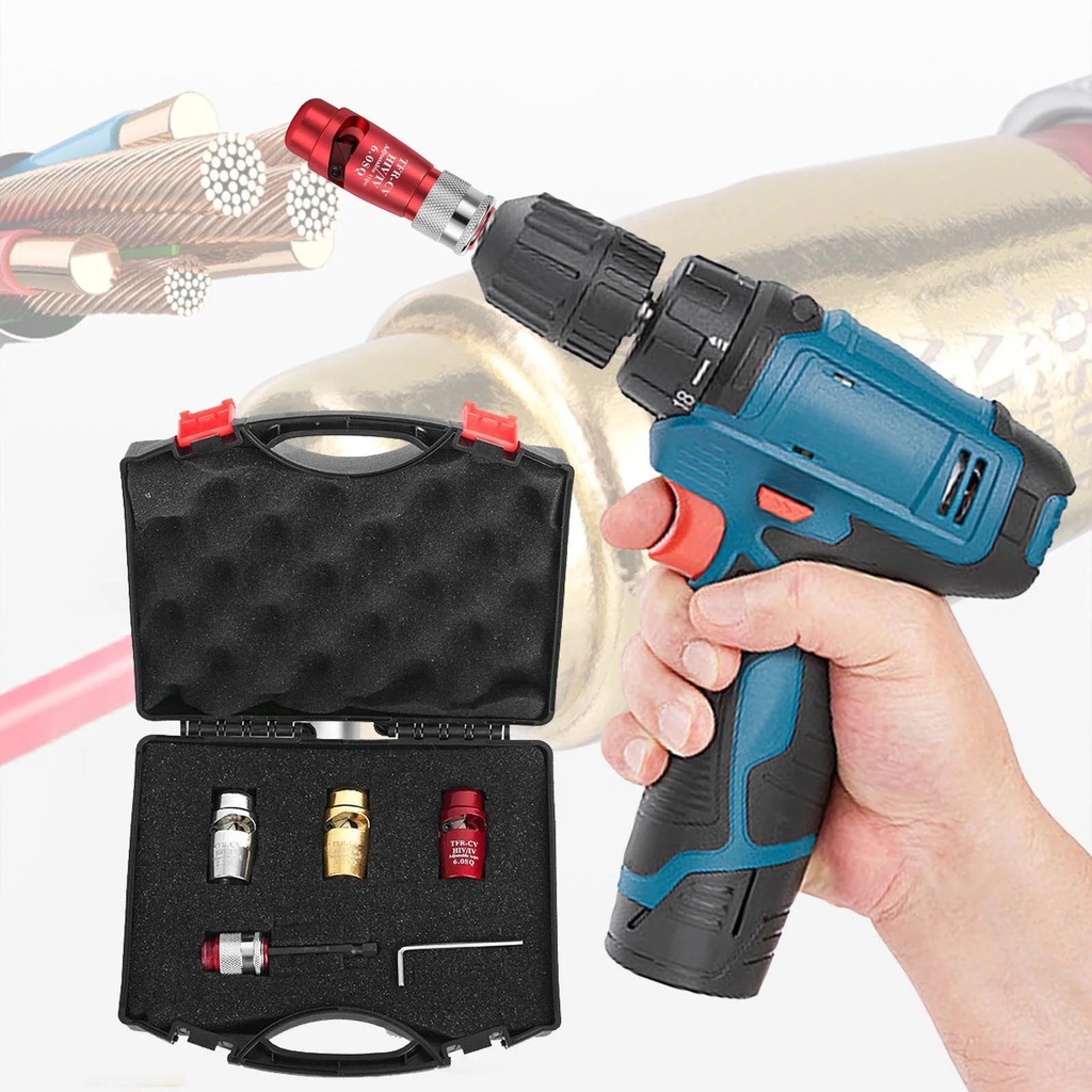 Wire Twister Tool for Drill Kit, Wire Strippers Electrical Aluminum Alloy Cable Twisting Stripping Tool, Portable Wire Stripper, Cable Wire Stripper and Aluminum Alloy Cable Twisting Stripping Tool