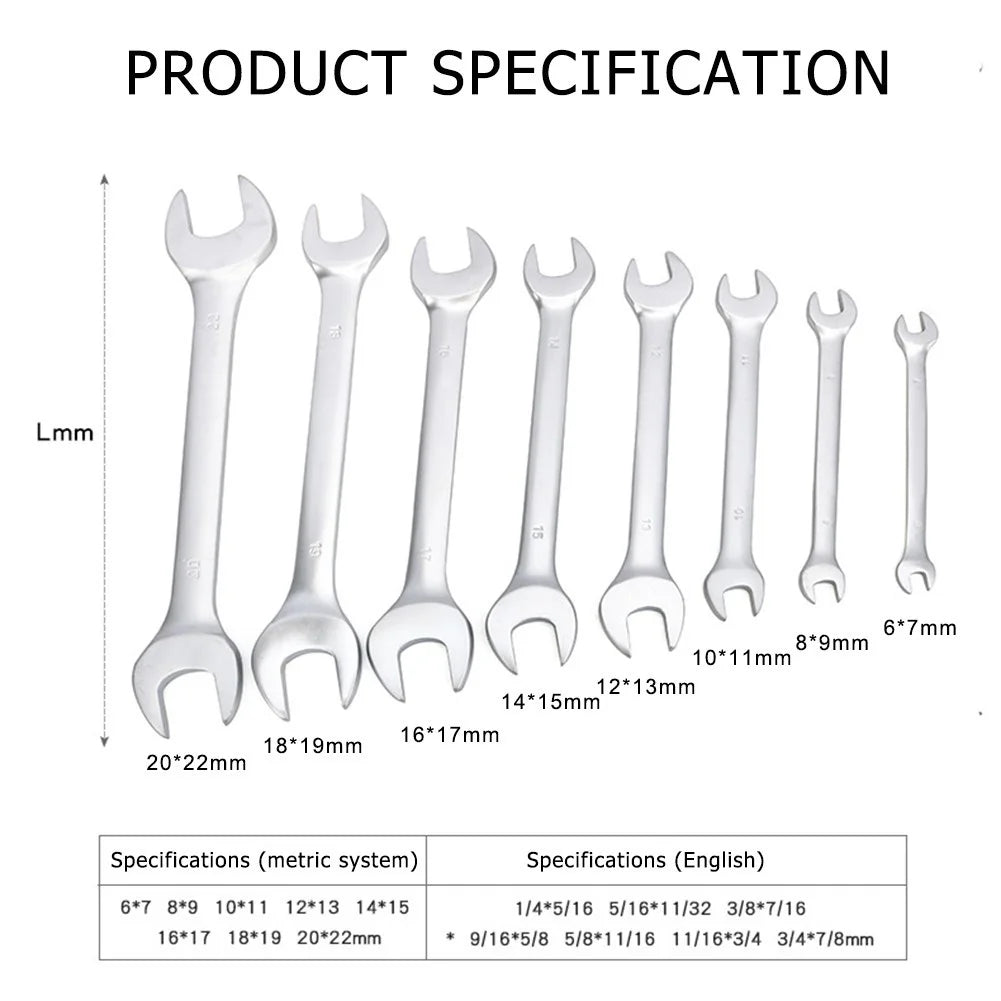Thin Open End Wrench Set Ultra-Thin Flat Wrench Tool for Plumbing Tubing