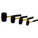 Wideskall 4 Pcs Fiberglass Grip Handle Rubber Mallet Hammer Set - 32 Oz + 24 Oz + 16 Oz + 8 Oz