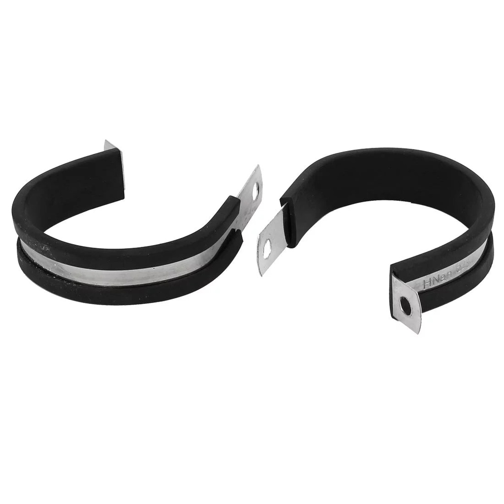 48Mm Dia EPDM Rubber Lined P Clips Cable Hose Pipe Clamps Holder 2Pcs