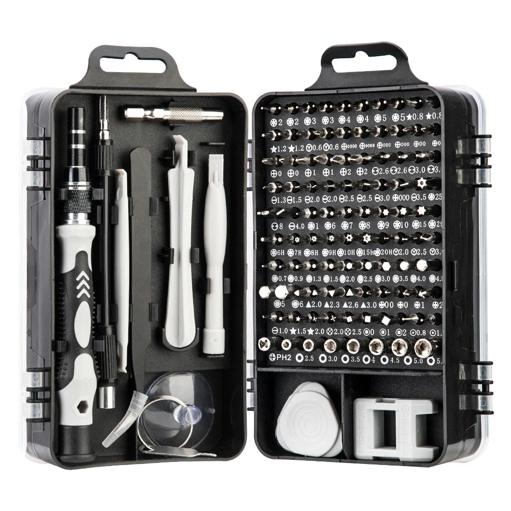 117 in 1 Precision Screwdriver Set Professional Electronics Repair Tool Kit with 98 Bits Magnetic Driver , Pry, Spudgers for Tablet, Macbook, PC, Iphone, Xbox,Ps4, 5, Nintendo Switch Game Console Imac