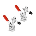 POWERTEC 2PK Toggle Clamp, 500 Lbs Holding Capacity, 225D Quick Release Horizontal Clamps W/Antislip Rubber Pressure Tip for Woodworking Jigs and Fixtures, Welding, Drill Press, Crosscut Sled (20325)