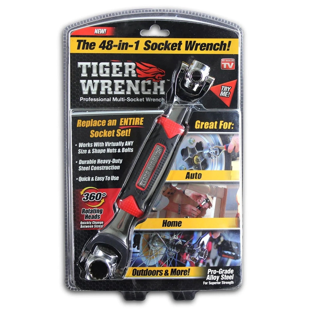 Global Shop Direct Tiger, 48-In-1 Steel Socket Wrench with 360 Degree Rotating Heads