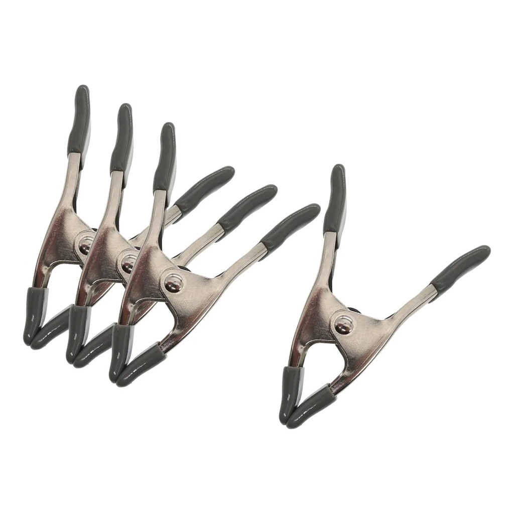 4 Pieces Flexible Spring Clamps Fittings Durable Portable Professional Heavy Duty Backdrop Clips for Model Woodworking Photography Dress DIY