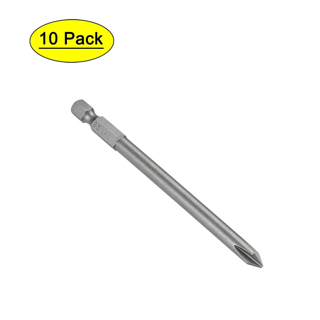 Uxcell 1/4" Hex Shank 4" Length 6Mm PH1 Magnetic Phillips Screwdriver Bit 10 Pack