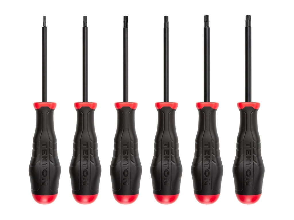 TEKTON Torx High-Torque Screwdriver Set, 6-Piece (T10-T30) - Black Oxide Blades | DHT91006