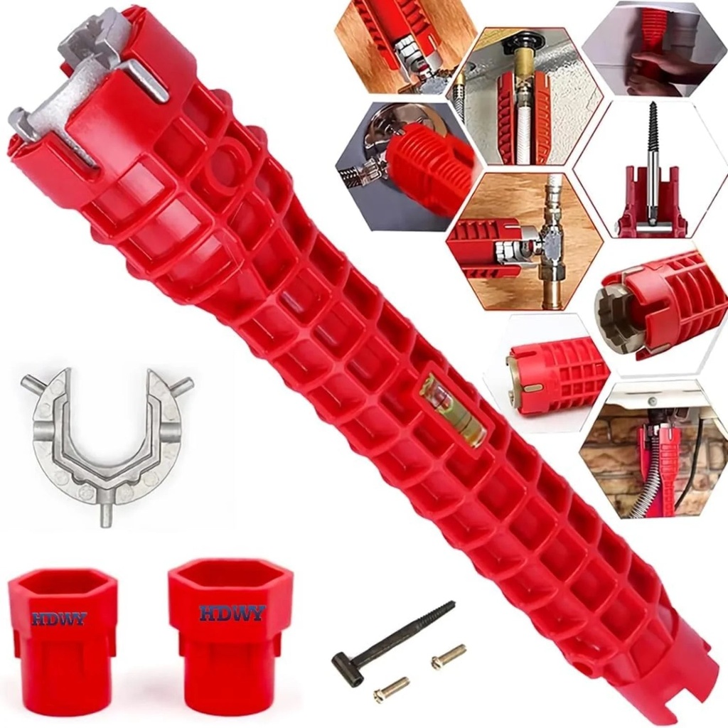 8 in 1Multifunctional Kitchen Faucet Sink Basin Wrench Kitchen Drain Tub Removal Nut Plumbing Plumber for Tight Spaces Installation and Repairs Tools