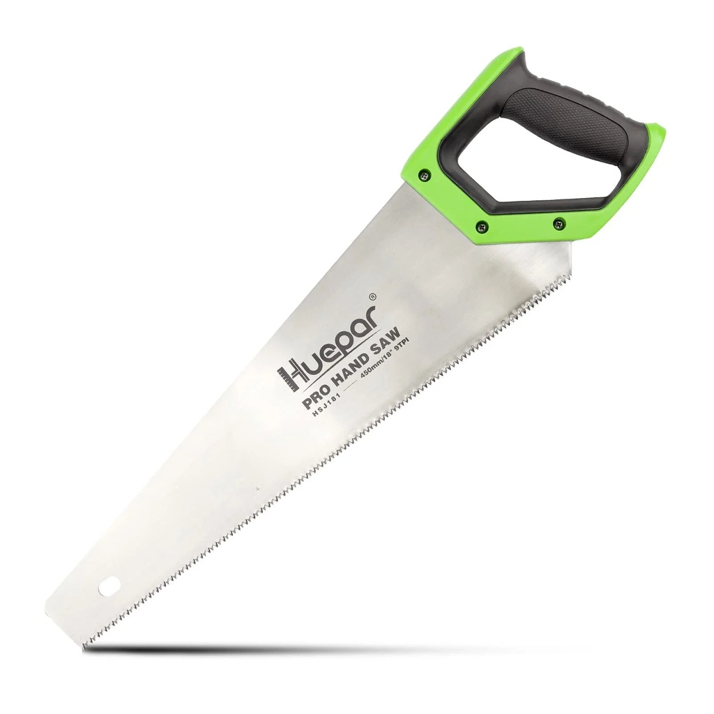Huepar 18 Inch Aggressive Tooth Handsaw with Comfortable Ergonomic Non-Slip Handle Fine Cut Wood Saw - HSJ181