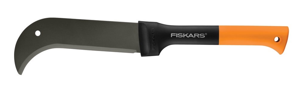 Fiskars 10" Brush Axe with Safety Sheath - Fixed Handle -Curved Blade Branch Chopping Axe - Yard and Garden Tools - Black/Orange