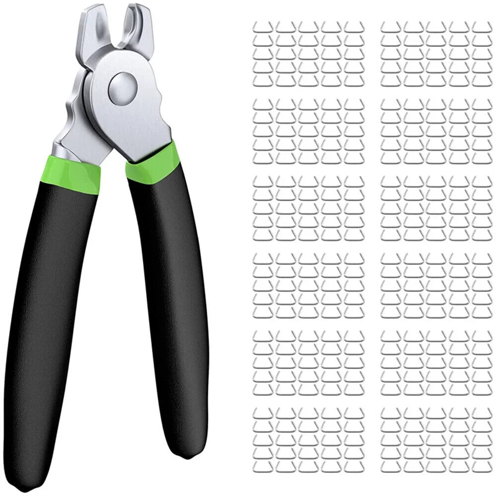 Jahy2Tech Hog Ring Upholstery Installation Kit Straight Ring Plier+ 300Pcs 3/4" Galvanized Ring Set