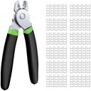 Jahy2Tech Hog Ring Upholstery Installation Kit Straight Ring Plier+ 300Pcs 3/4" Galvanized Ring Set