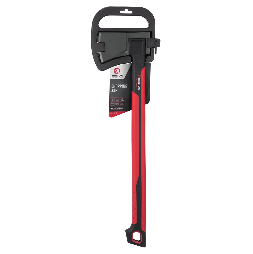 INTERTOOL Premium Chopping Axe with 24" Shock Absorbing Anti-Slip Handle and Sheath HT08-0293