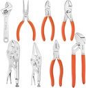 Valuemax 8-Piece Pliers and Wrench Set, Includes Linesman Pliers, Locking Pliers, Needle Nose Pliers, Groove Joint Pliers, Slip Joint Pliers, Diagonal Pliers, Adjustable Wrench, Dipped Handle