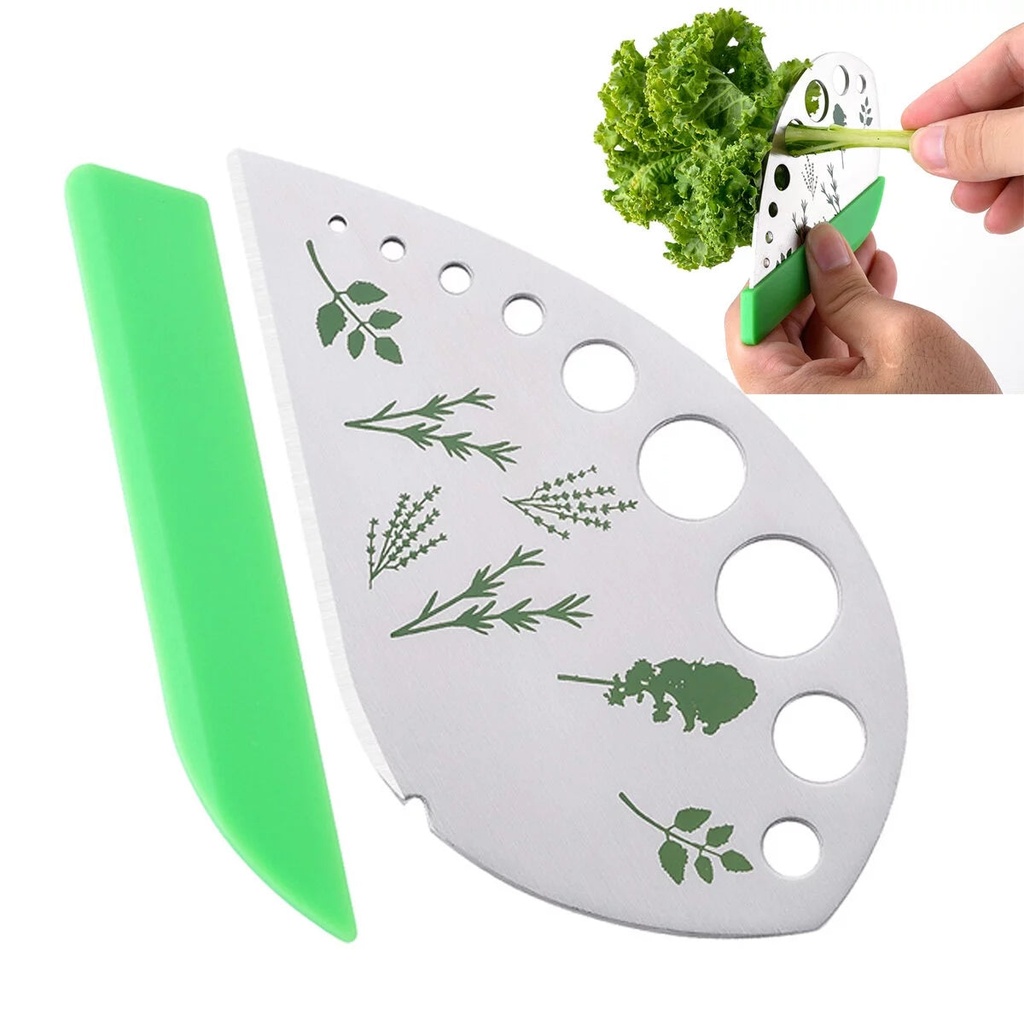 Tureclos 9 Holes Herb Stripper Stainless Steel Herb Pealer Kitchen Vegetable Leaf Stripping Tool