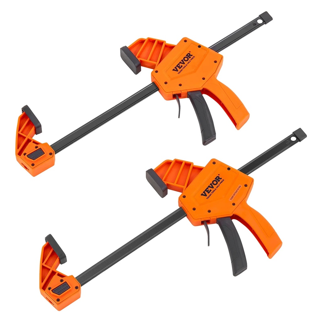 BENTISM Bar Clamps for Woodworking, 2 PCS 12" One-Handed Clamp/Spreader, Quick-Change F Clamp with 300 Lbs Load Limit, High-Strength Plastic and Carbon Steel, Wood Clamps