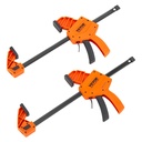 BENTISM Bar Clamps for Woodworking, 2 PCS 12" One-Handed Clamp/Spreader, Quick-Change F Clamp with 300 Lbs Load Limit, High-Strength Plastic and Carbon Steel, Wood Clamps