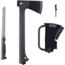 Camping Hand Axe and Accessories Combo - Lightweight Hatchet with Nested Serrated Wood Saw and Magnesium Fire Starter Tool by Wakeman Outdoors
