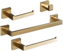 Bathroom Hardware Towel Holder Set: Brushed Gold Toilet Paper Holder Towel Bar Hand Towel Holder Hook - Wall Mounted Stainless Steel SHUNLI