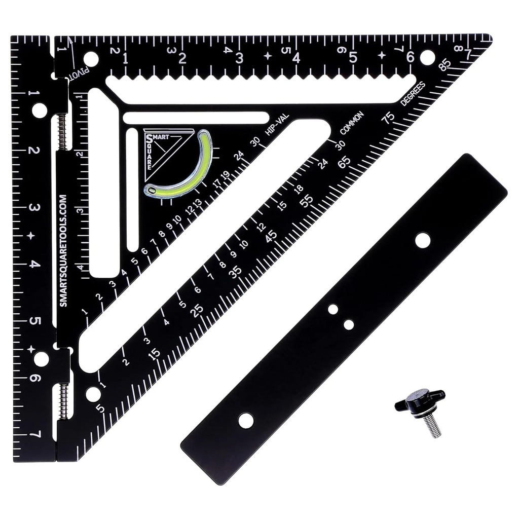 7.5" Advanced Carpenter Square Lunuaoe - Jig Block - Accurate Flatwork - Repetitive Markings (Midnight)